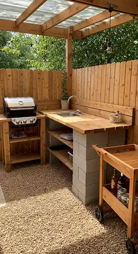 Rustic Wooden Counter