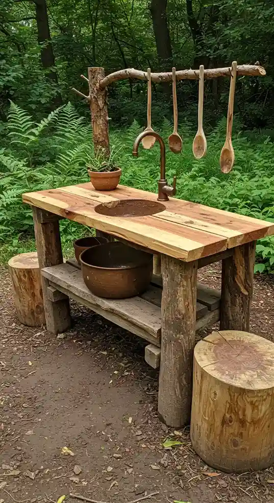 Log Slice Rustic Mud Kitchen