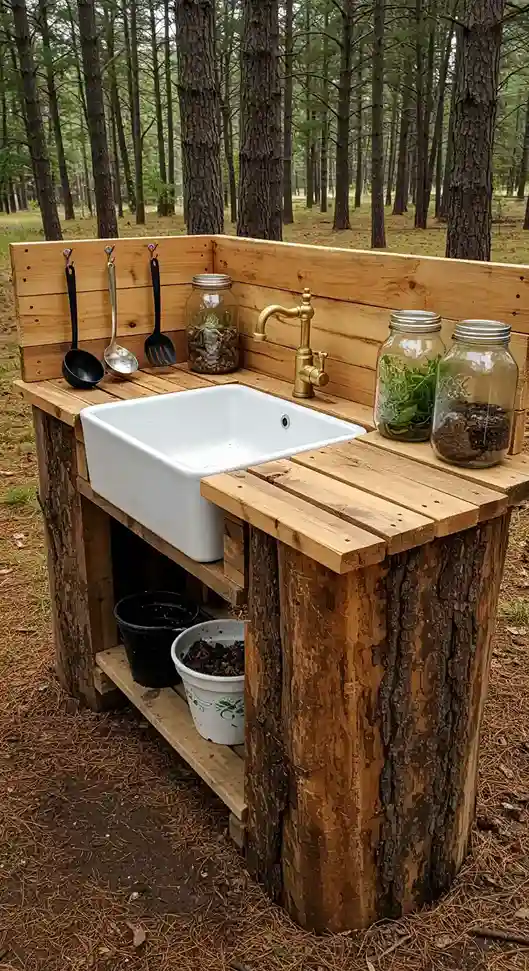 Tree Stump Mud Kitchen