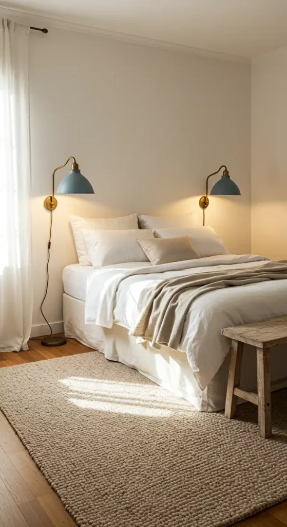 Dusty Blue Bedside Lamps