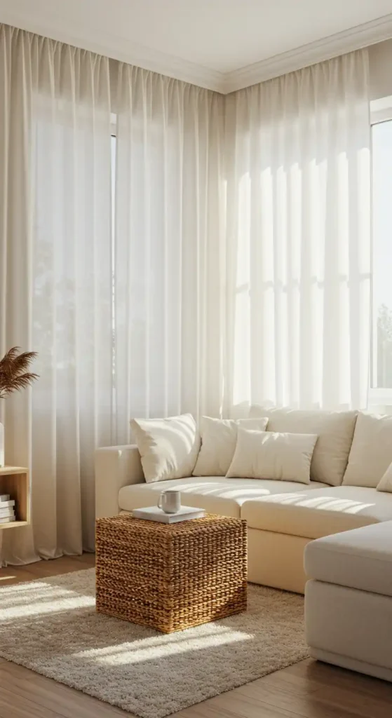 Sheer Linen Curtain Panels