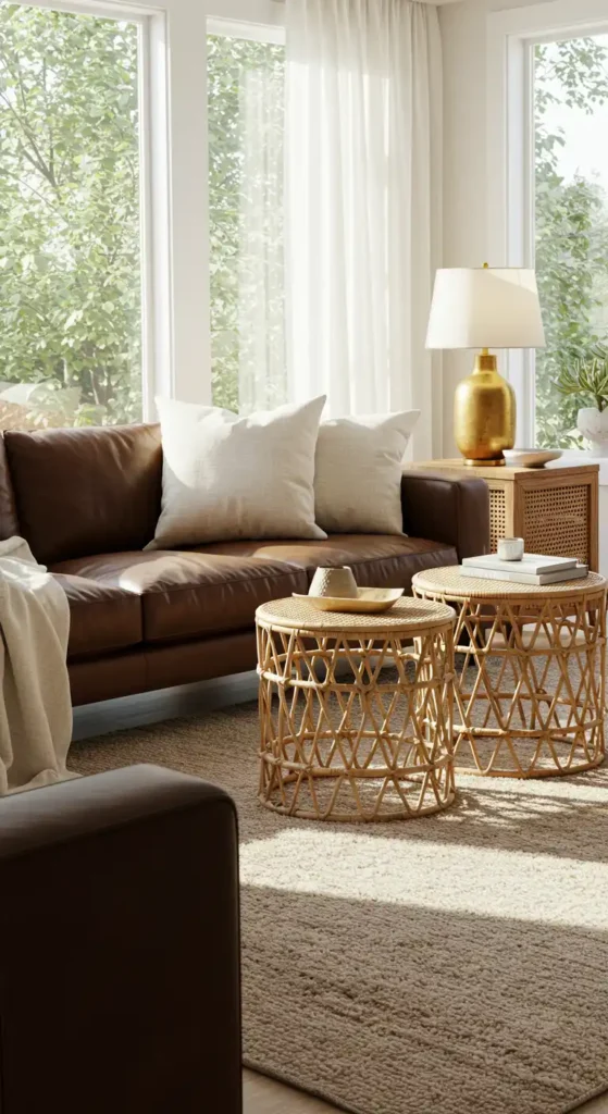 Woven Rattan Side Tables