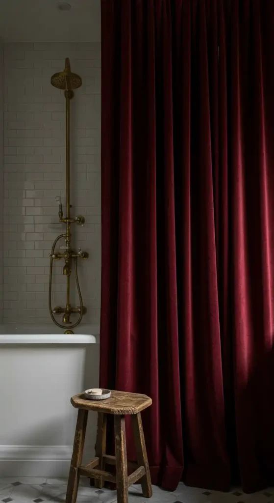 Deep Burgundy Velvet Curtain