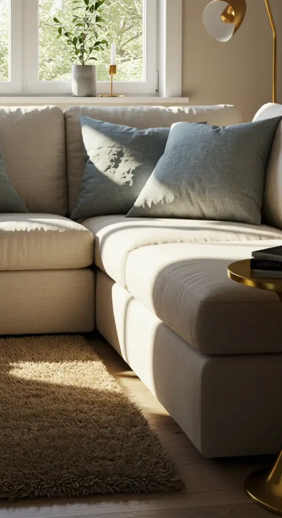 Blue-Grey Linen Throw Pillows