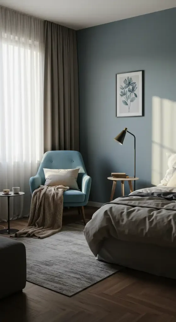 Dusty Blue Reading Nook