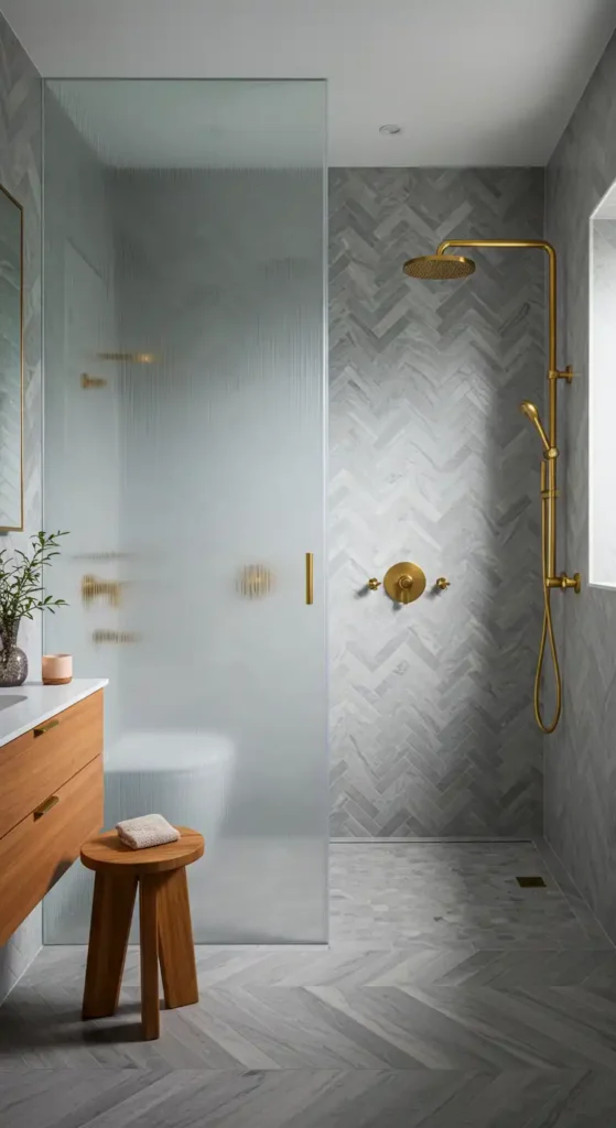 Frosted Glass Shower Door