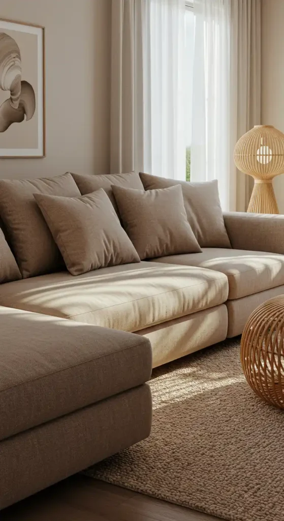 Taupe Patterned Throw Pillows