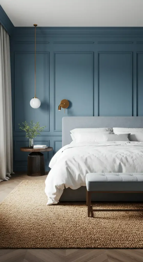 Dusty Blue Wall Paneling
