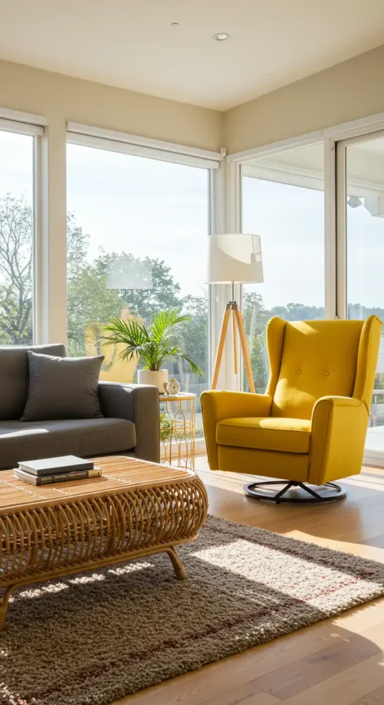 Recliner with Vibrant Accent Color