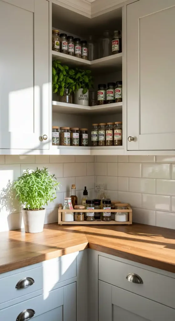 Compact Corner Shelving Unit