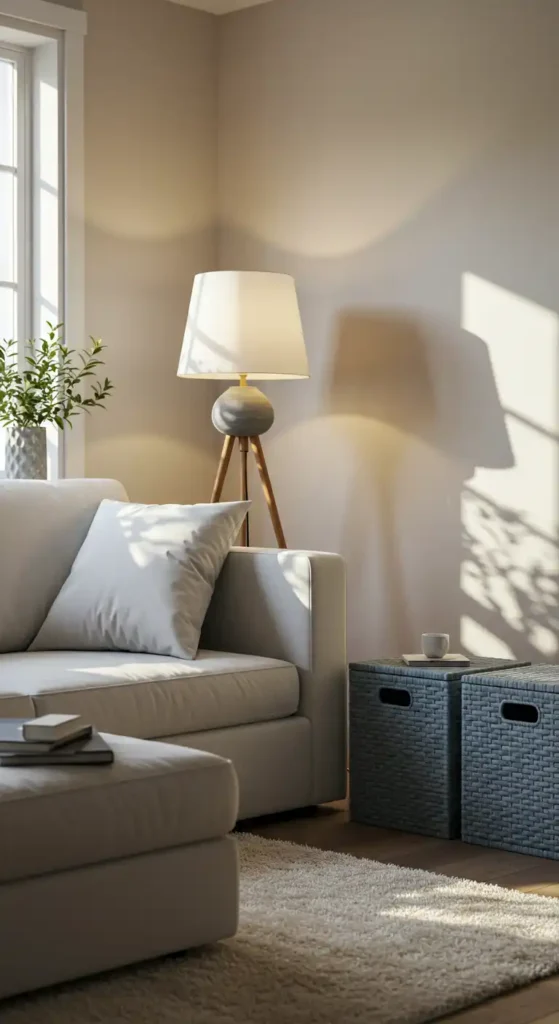 Blue-Grey Woven Storage Baskets