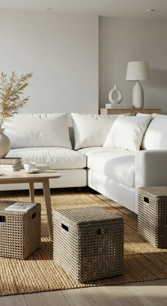 Taupe Woven Storage Baskets