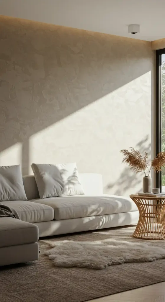 Beige Textured Accent Wall