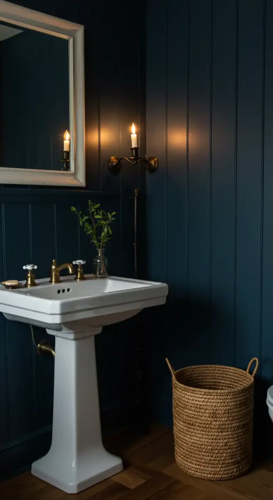 Deep Navy Beadboard Walls