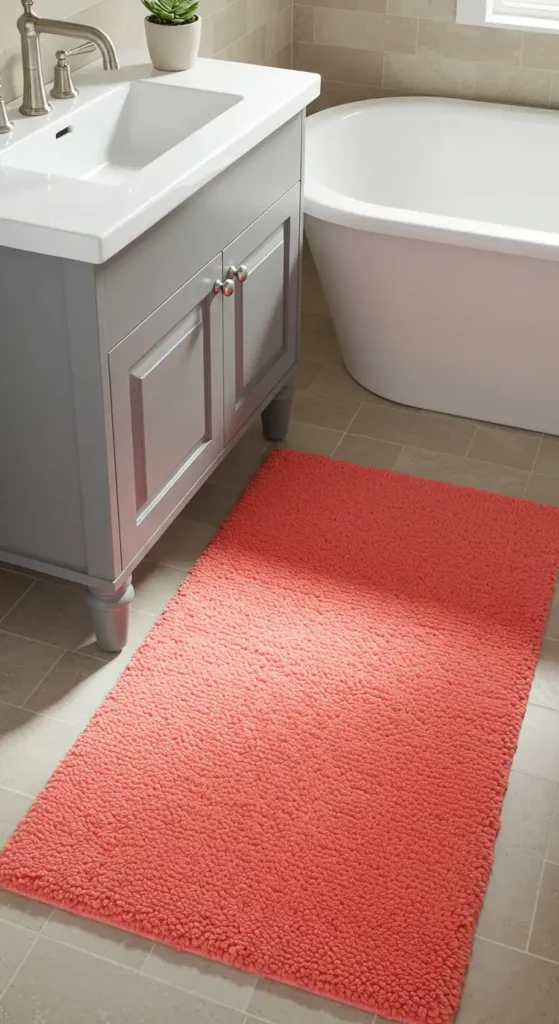 Bright Coral Bath Mat