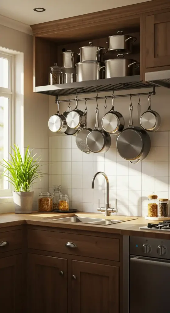 Wall-Mounted Pot Rack