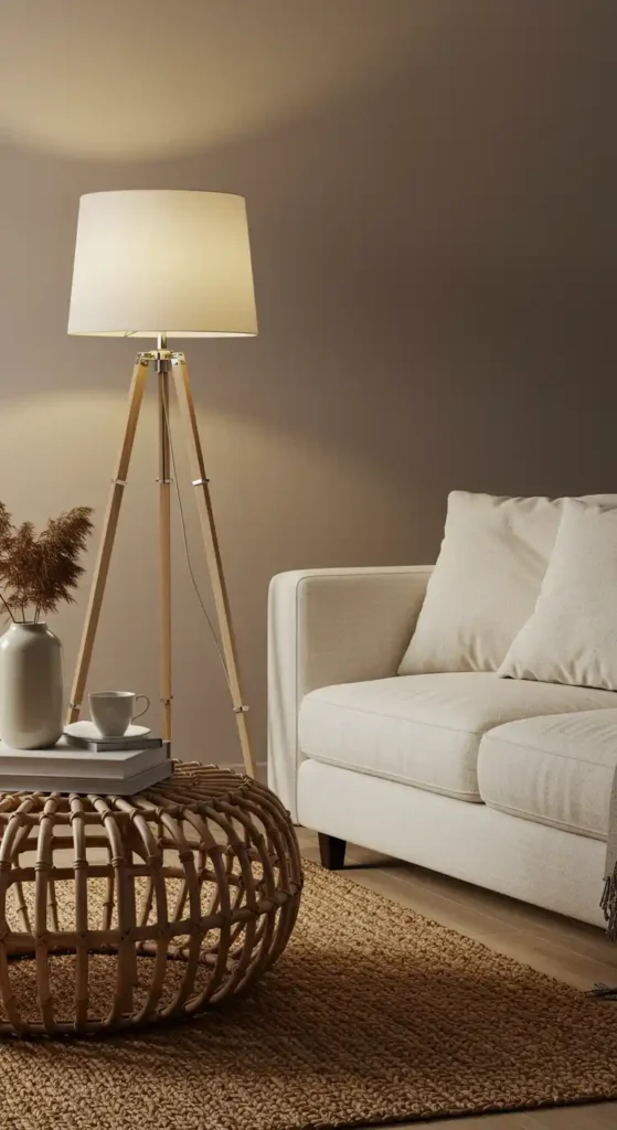 Beige Ceramic Floor Lamp