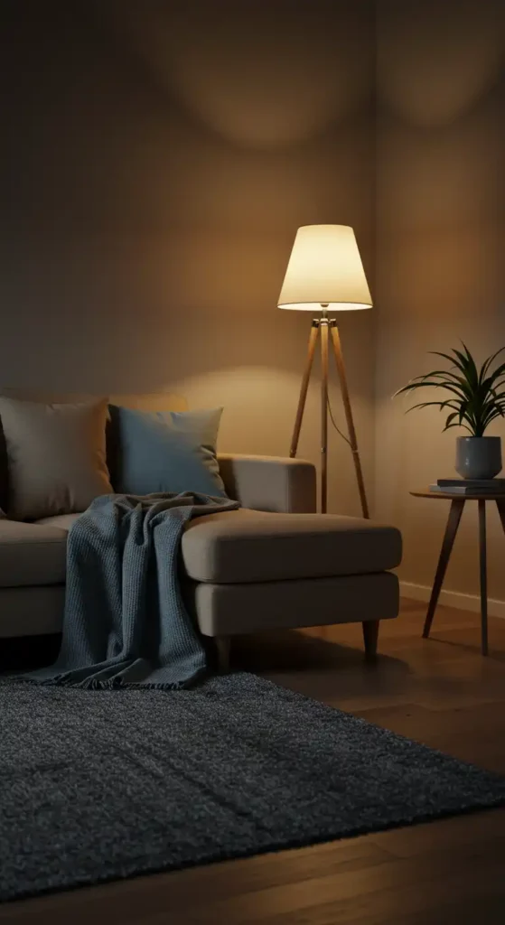 Textured Blue-Grey Throw Blanket