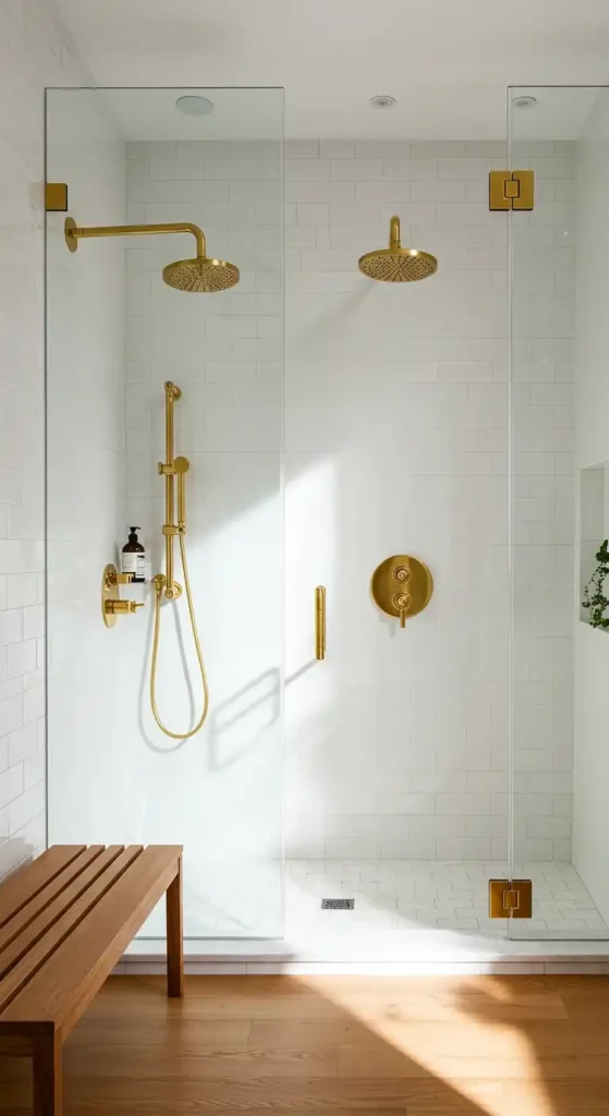 Glass-Enclosed Rain Shower