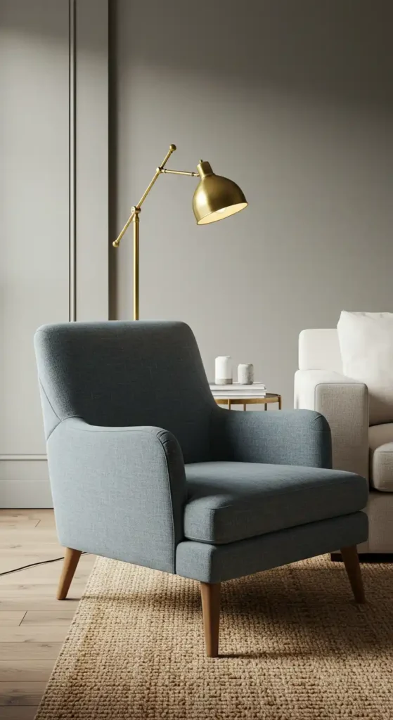 Sleek Blue-Grey Armchair