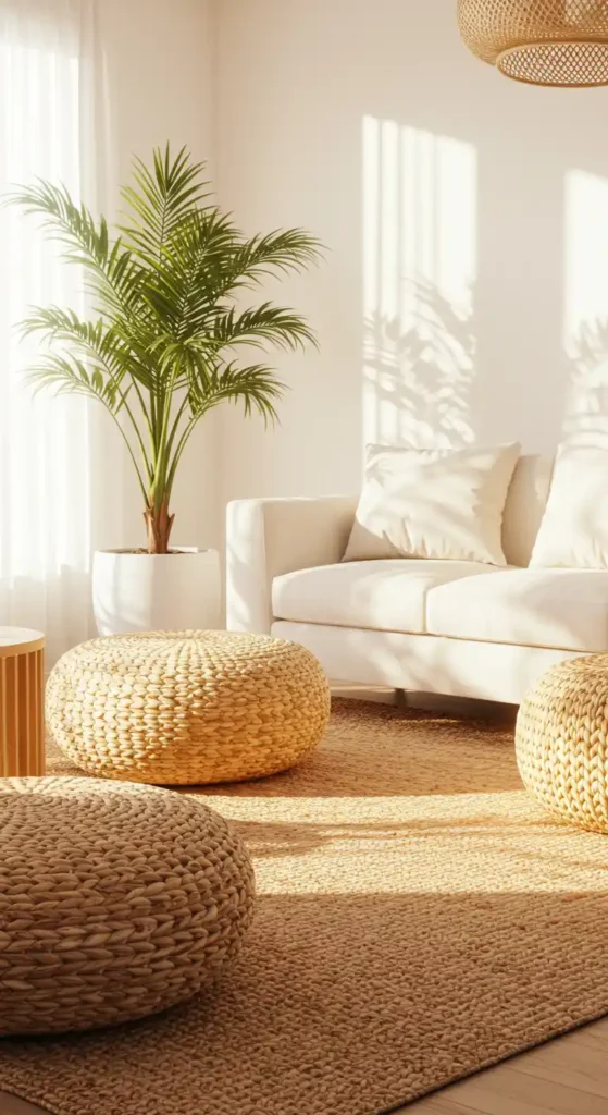 Bamboo Floor Pouf Seating