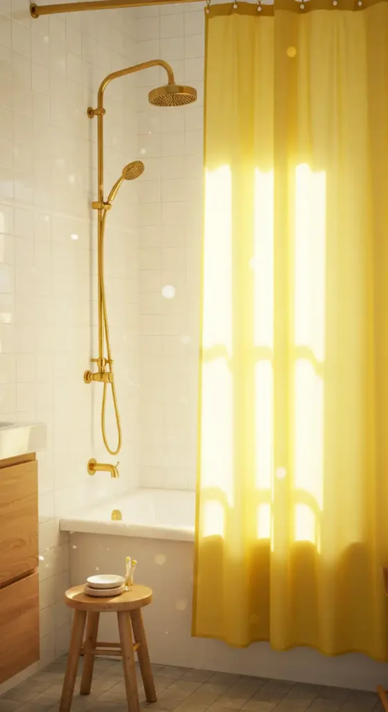Butter Yellow Shower Curtain