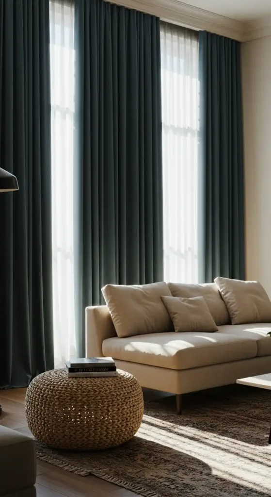 Blue-Grey Velvet Curtain Panels