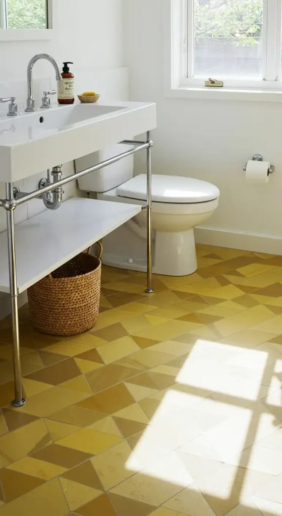 Yellow Geometric Floor Tiles