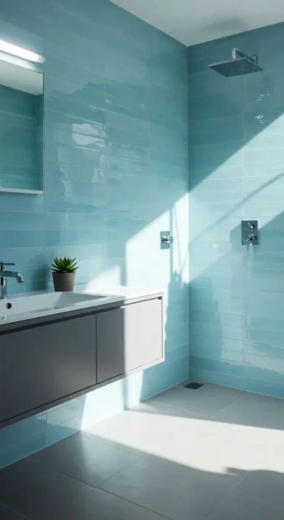 Light Blue Glass Wall Tiles