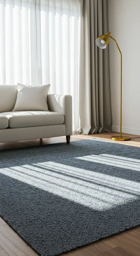 Blue-Grey Woven Area Rug