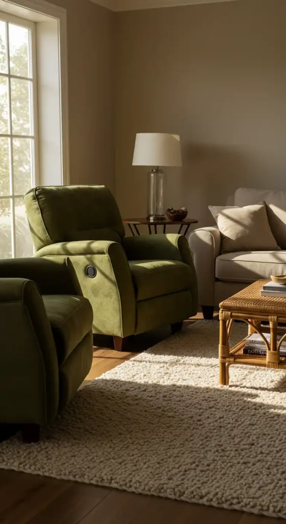 Dual Recliners in Earthy Tones