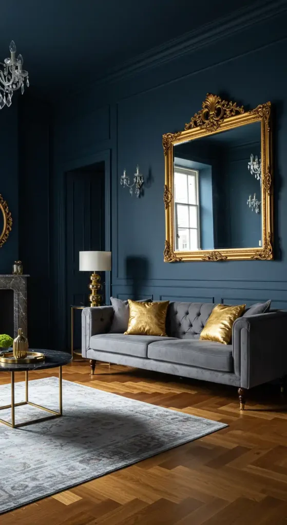 Navy Blue and Warm Gold