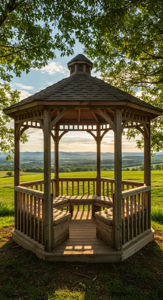 10. Hexagonal Gazebo with Panoramic Views