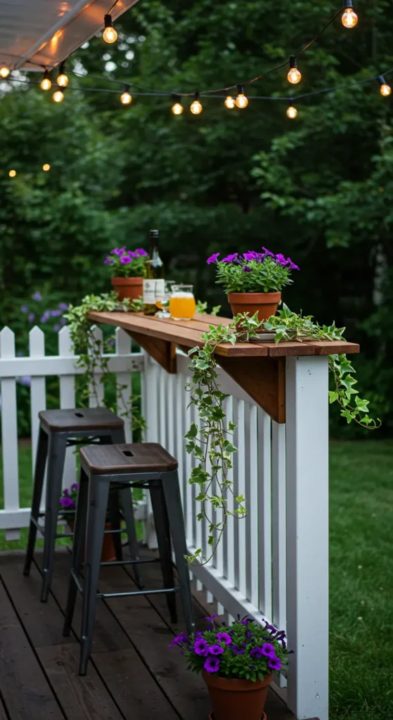 10. Slim Outdoor Bar for Entertaining