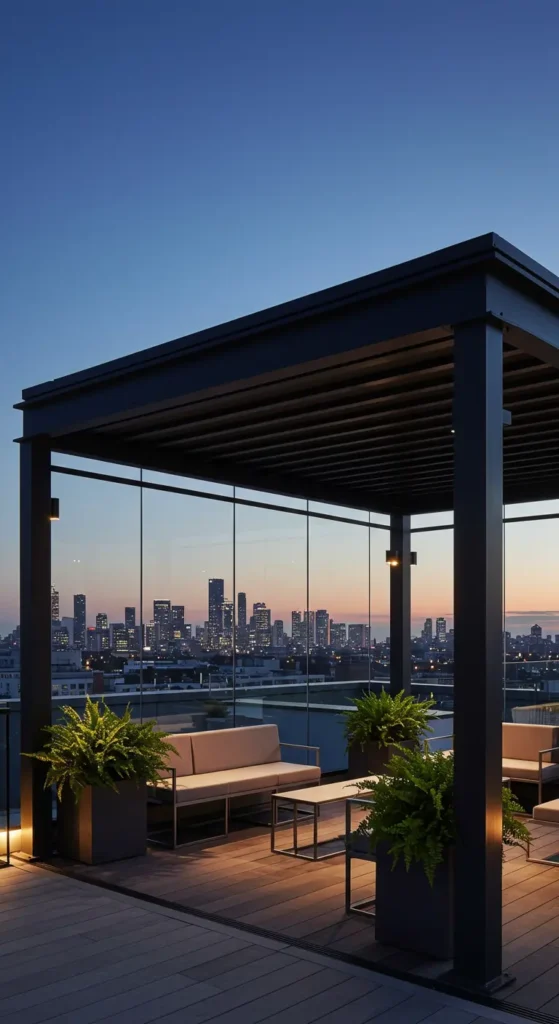 12. Small Urban Rooftop Gazebo