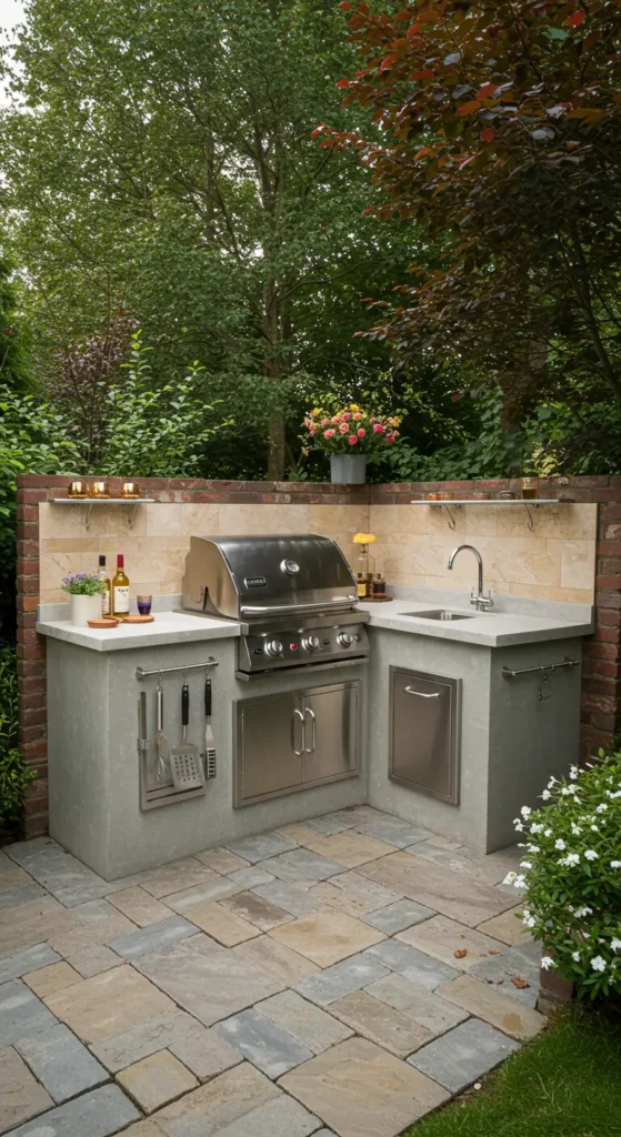 13. Compact Corner Outdoor Kitchen