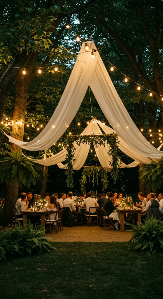 13. Romantic Canopy of Sheer Fabric