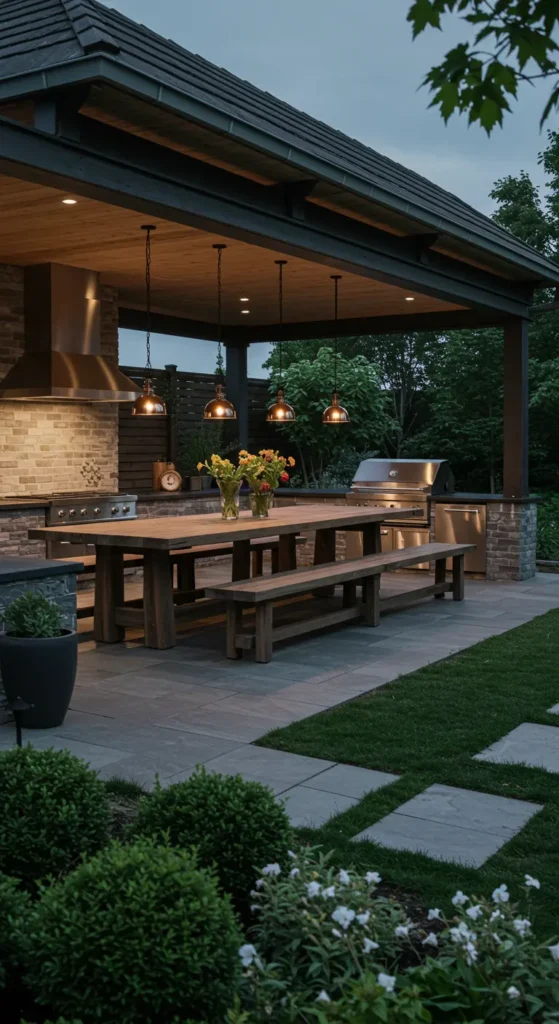 18. Outdoor Kitchen with Dining Pavilion