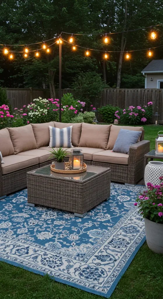 20. Outdoor Rug to Define Space