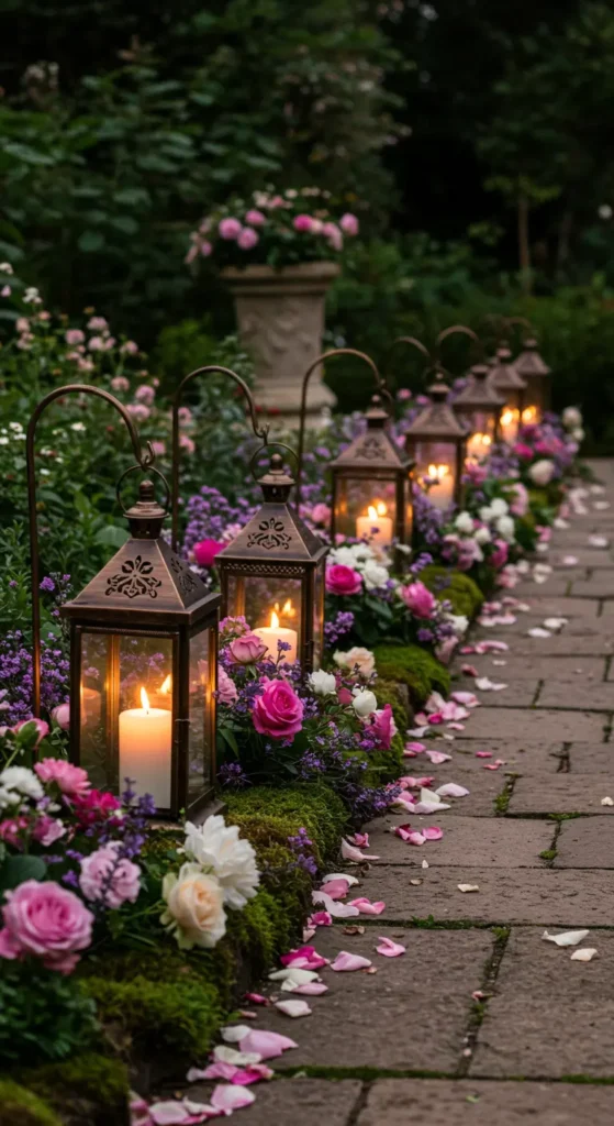 3. Garden Pathway Lined with Lanterns