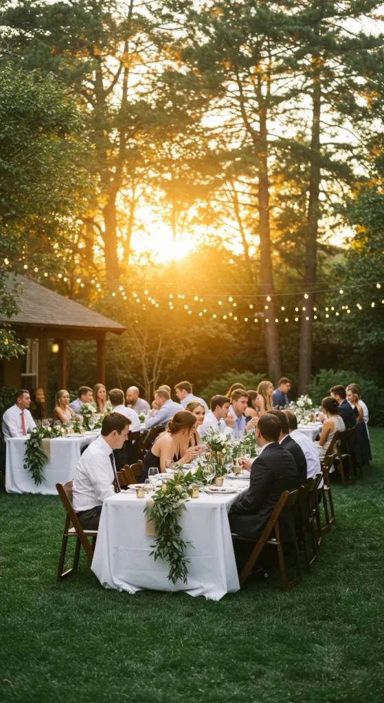 4. Long Banquet Tables Under the Stars