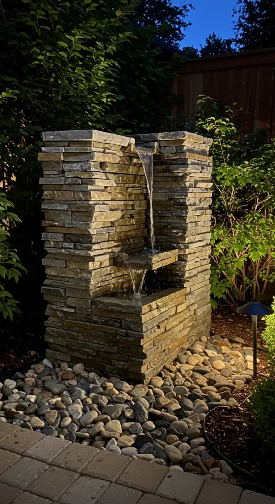 5. Narrow Water Feature for Tranquil Sound
