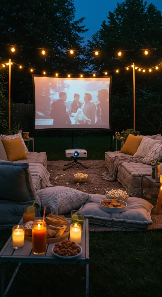 6. Outdoor Movie Night Setup