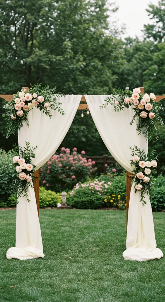 7. Draped Fabric Ceremony Arch