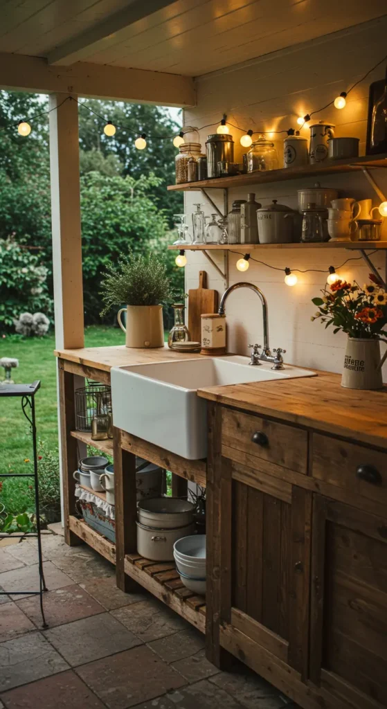 9. Farmhouse-Inspired Outdoor Kitchen