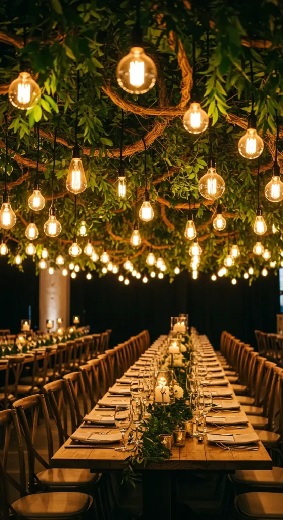 9. Hanging Edison Bulb Canopy