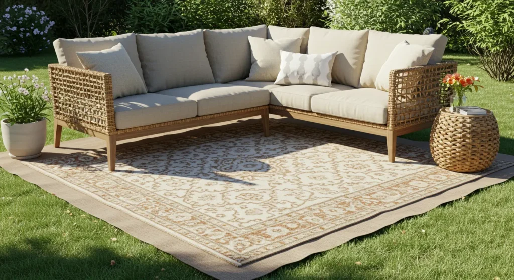 Outdoor Rug Layering for Visual Warmth