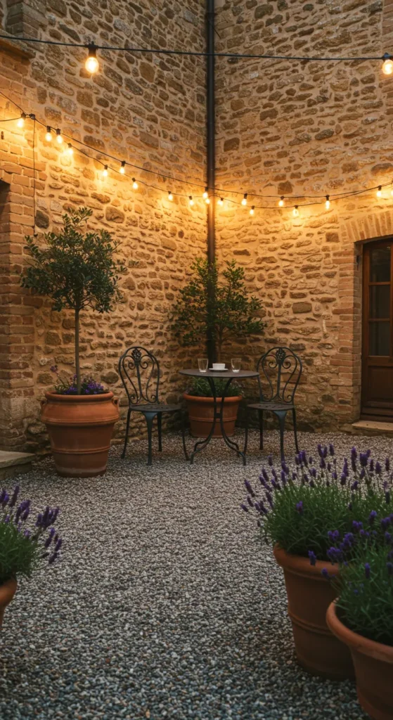 10. Gravel Courtyard with Bistro Dining Set