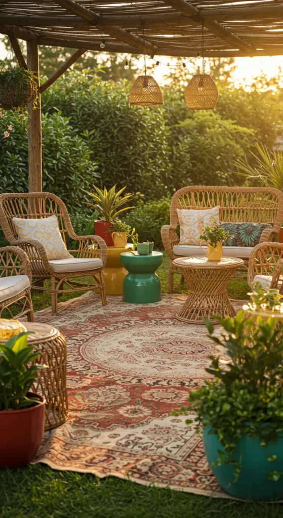 10. Outdoor Rug for a Defined Living Area