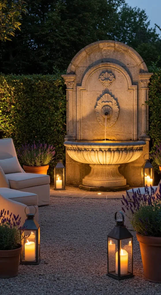 13. Fountain or Water Feature Seating Spot